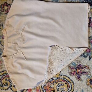 Karen Millen Cream Eyelet Sleeveless Crop Top